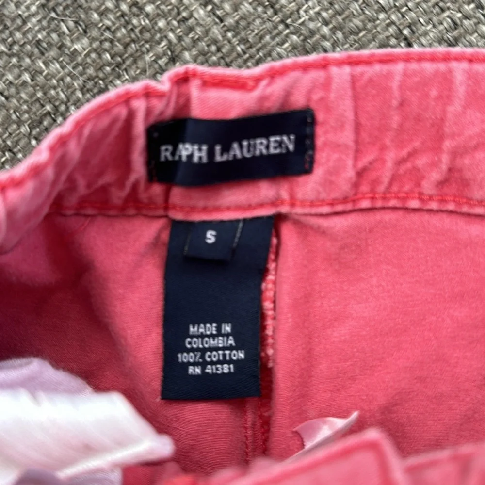 Ralph Lauren Kids Size 5 Coral Cotton Cropped Straight Leg Chino Pants 🪸